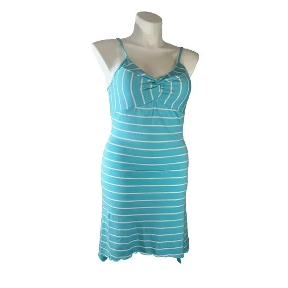 blue and white striped spaghetti strap dress Striped Spaghetti Strap Dress M